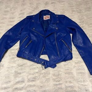 Levi's Electric Blue Pleather Biker Jacket